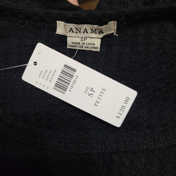 Anthropologie Women's Anama Cold Shoulder Waffle Knit Dress size Small Petite - Picture 2 of 5